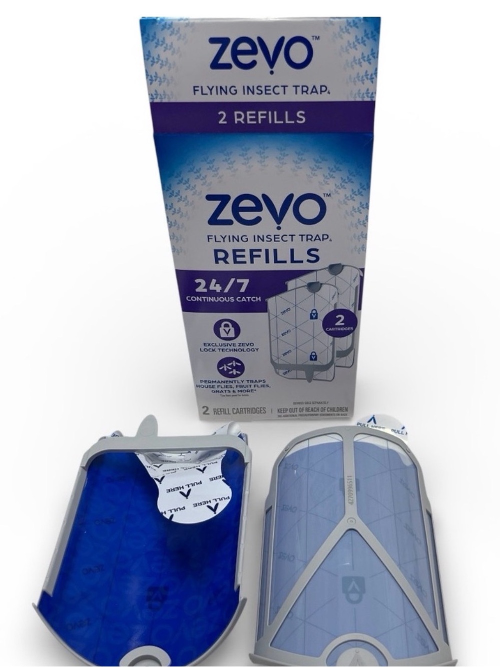 Zevo Flying Insect Trap Refills 2 Pack New Sealed Fruit Fly Gnat Refill